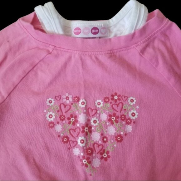 * WHO DO YOU LOVE Pink Long Sleeved Tiered Skirt Dress Girls Size 2T - Picture 2 of 5